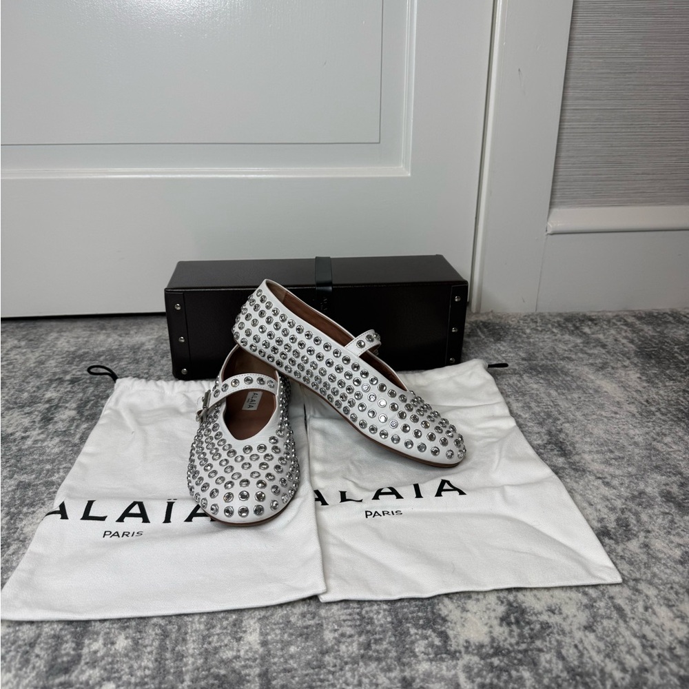 Alaia Rhinestone Ballet Flats